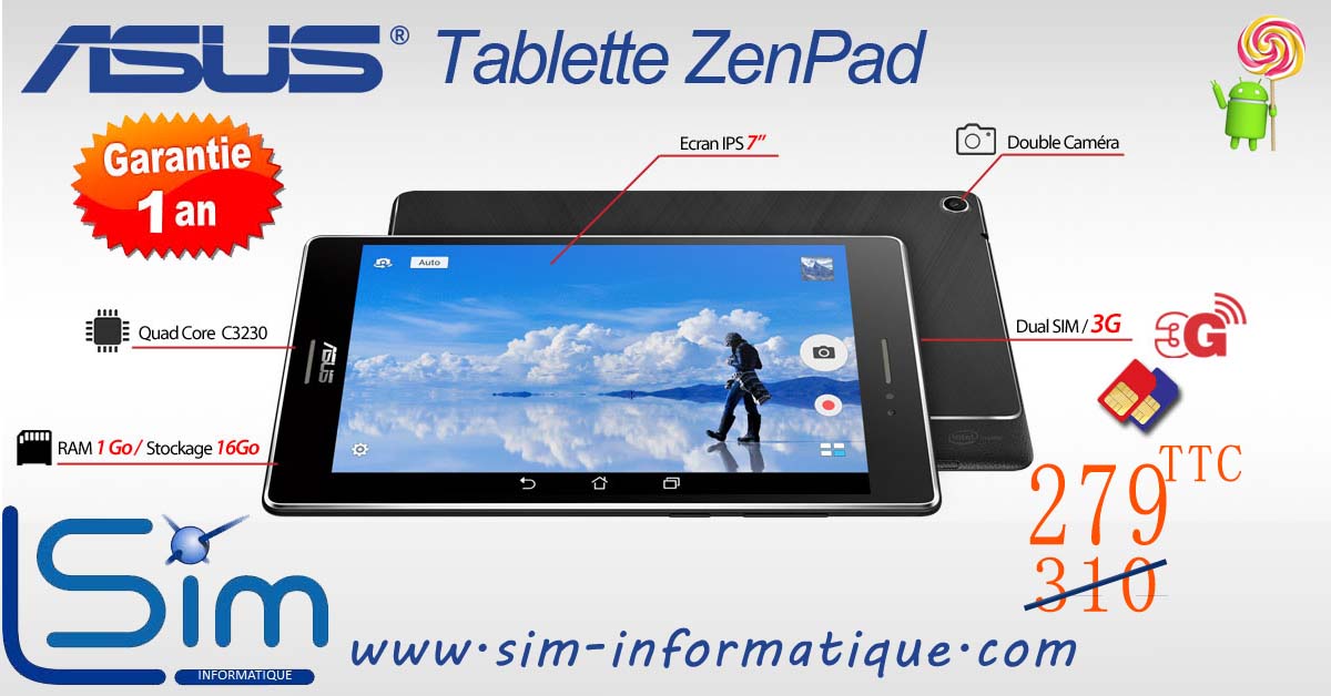 Tablette asus zenpad c7.0 